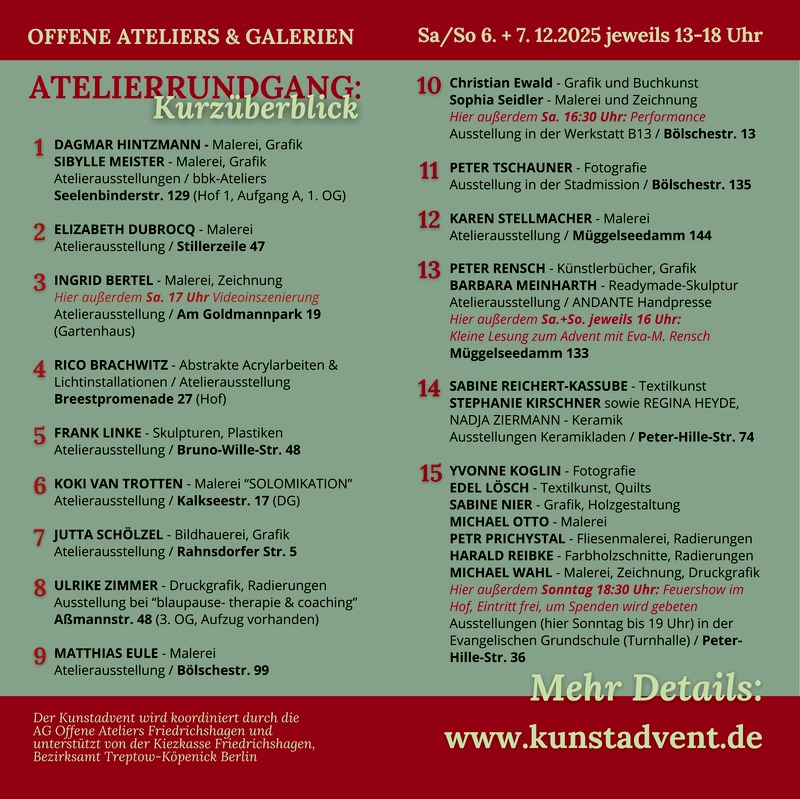 Kunst-Advent in Friedrichshagen, Erkner Kunst-Advent in Friedrichshagen, Erkner