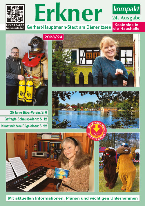 Cover der aktuellen Ausgabe der Jahresbroschüre „Erkner kompakt“